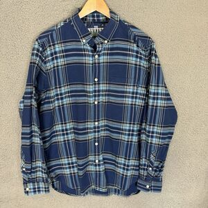Chubbies Shirt Mens L The Nutter Blue Plaid Long Sleeve Button‎ Down
